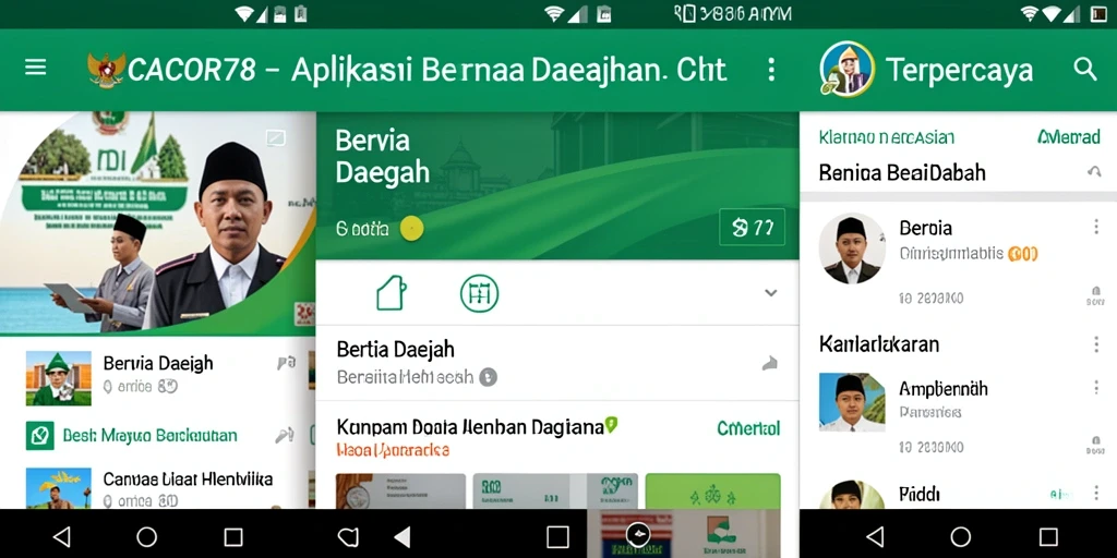 Antarmuka CACOR78 yang menampilkan berita daerah terkini.