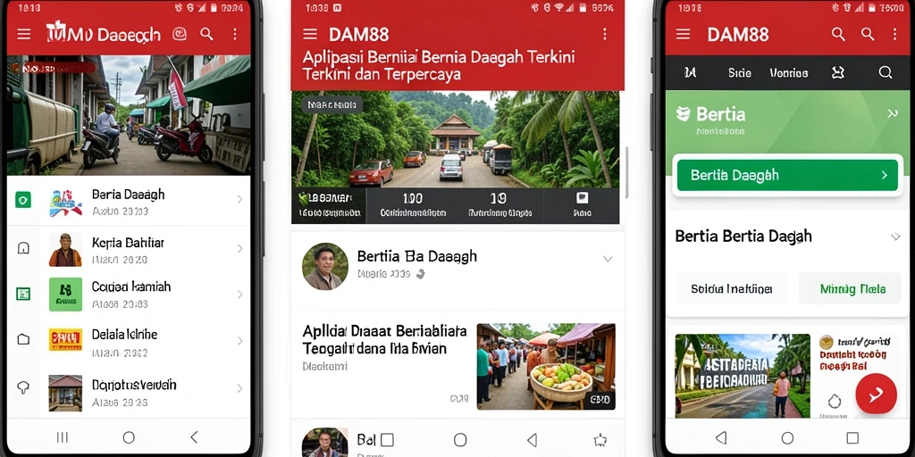 Tampilan antarmuka aplikasi DAM88 yang sederhana dan informatif.