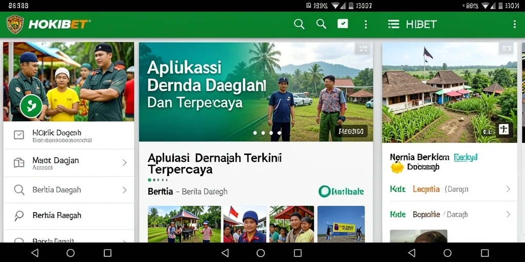 Antarmuka HOKIBET menampilkan berita daerah terkini dengan jelas.