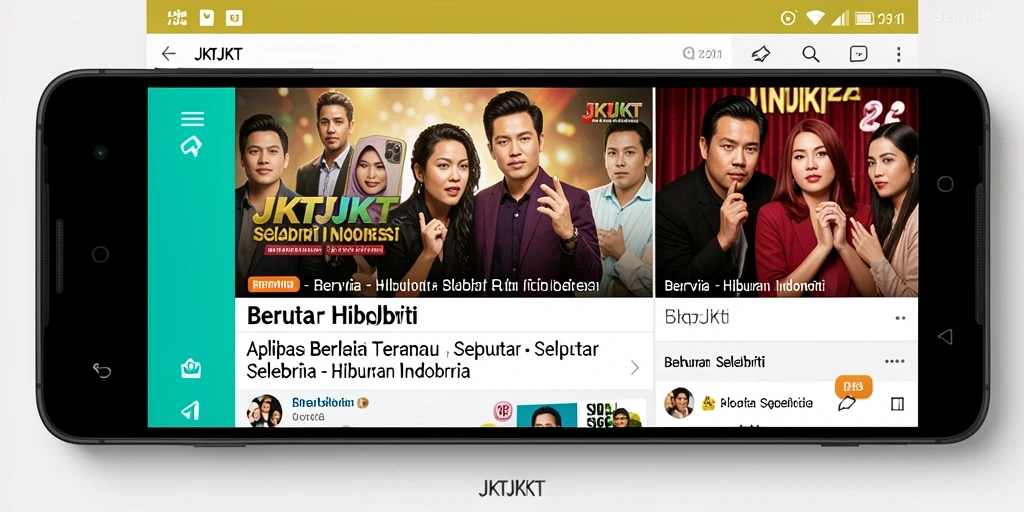 Tampilan antarmuka aplikasi JKTJKT bagi pecinta hiburan selebriti.