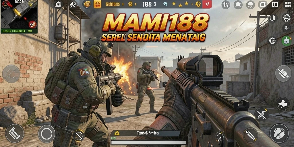 Tampilan antarmuka MAMI188 saat bermain Tembak Senjata yang menegangkan.