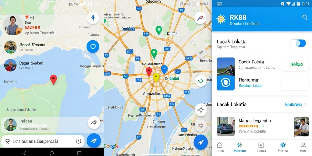 Antarmuka RK88 dengan fitur pelacakan lokasi real-time.